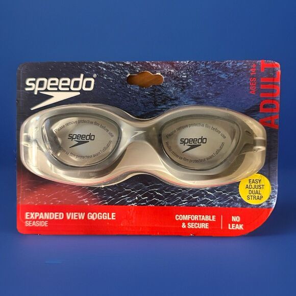 Speedo Other - Speedo Adult Gray Expanded View Wide View Goggle Anti Fog UV Protection New 14+